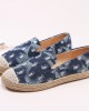 Women Comfy Denim Ripped Design Espadrilles Flats Loafers