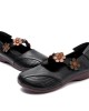 Women Vintage Floral Pattern Round Toe Breathable Soft Sole Comfy Flats