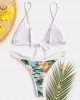 Women Tropical Print Triangle String Hot Swimwear Backless Bikini