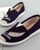 Women Pattern Embroidery Comfy Slip On Casual Canvas Flat Shoes