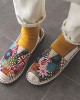 Women Pattern Slip On Comfy Hand Stitching Casual Flat Loafers Shoes