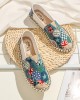 Women Pattern Slip On Comfy Hand Stitching Casual Flat Loafers Shoes