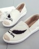 Women Pattern Embroidery Comfy Slip On Casual Canvas Flat Shoes