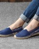 Women Large Size Ethnic Style Linen Slip  on Espadrille Fisherman’s Shoes