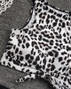 Women Leopard Print Tie Front High Neck Hot High Waist Bikini