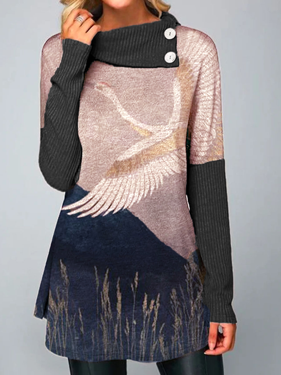 Leisure slim fit pattern wool knitted top HF3301-04-04