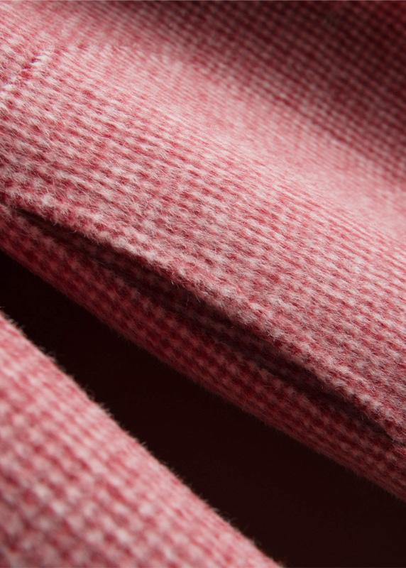 Unique rose plaid Fine tunics for women Neckline Notched pockets coat